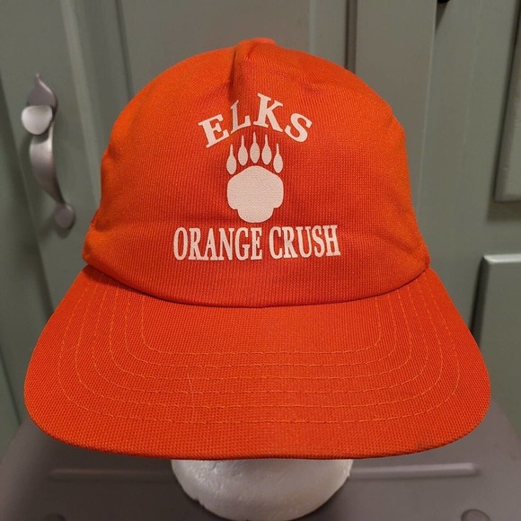 New Era Other - VTG 70s 80s Elks Orange Crush New Era USA Made Trucker Snapback Hat Cap